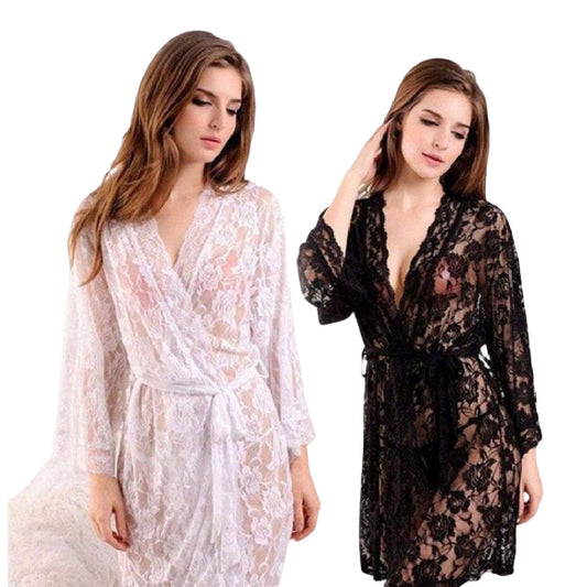 Night Dress (pack of 2) net gowns Nighty with Panty Nightgown Transparent nightwear