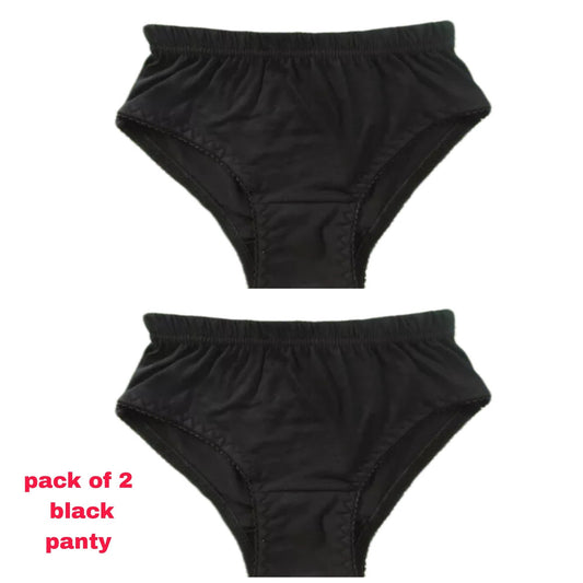 Ladies underwear (Pack of 2) black cotton underwear for girls